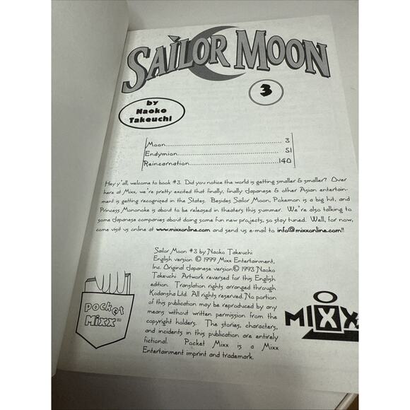 Sailor Moon Vol. 3 by Naoko Takeuchi- OOP English Manga Pocket Edition Mixx 1999 - Picture 5 of 10